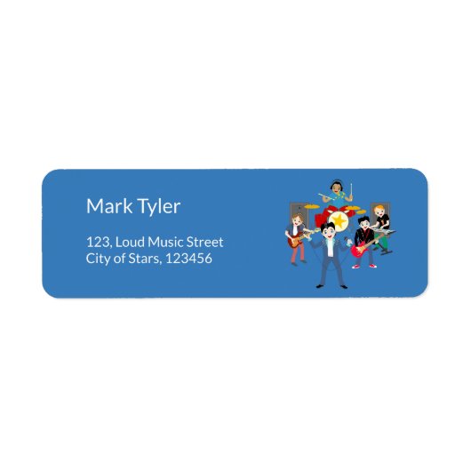 Rock Star Boys Band Verjaardagsfeest Etiket (Voorkant)