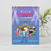 Rock Star Boys Band Verjaardagsfeest Kaart (Staand voorkant)