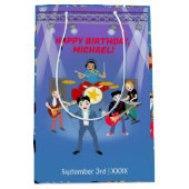 Rock Star Boys Band Verjaardagsfeest Medium Cadeauzakje (Voorkant)