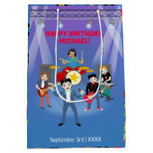 Rock Star Boys Band Verjaardagsfeest Medium Cadeauzakje (Achterkant)
