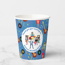 Rock Star Boys Band Verjaardagsfeest Papieren Bekers