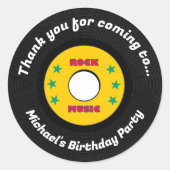 Rock Star Boys Band Verjaardagsfeest Ronde Sticker (Voorkant)