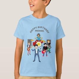Rock Star Boys Band Verjaardagsfeest T-shirt