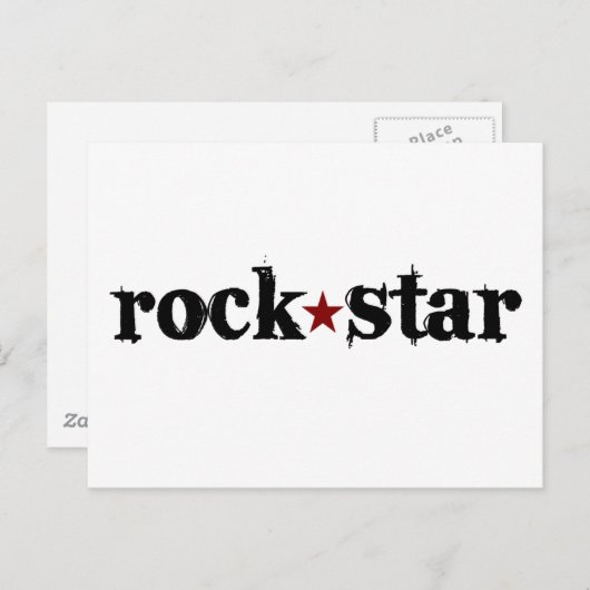 Rock Star Briefkaart (Voorkant / Achterkant)