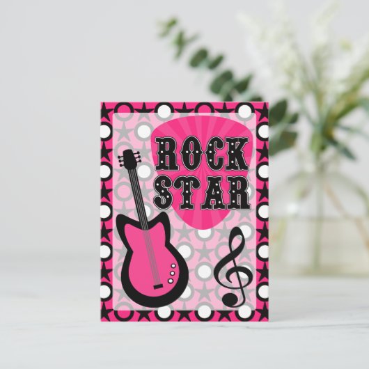 Rock Star Briefkaart (Staand voorkant)