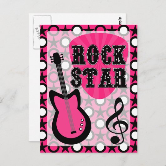 Rock Star Briefkaart (Voorkant / Achterkant)