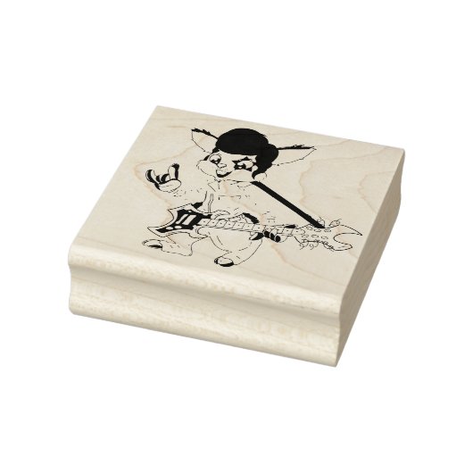 Rock Star Bunny Rabbit | Pasen Feestdagen Rubberstempel (Stempel)