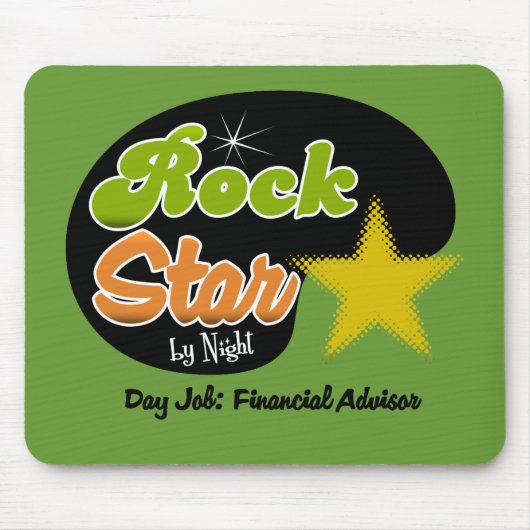 Rock Star by Night Day Job Financial Advisor Muismat (Voorkant)
