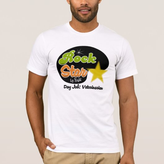 Rock Star by Night - Day Job Veterinarian T-shirt (Voorkant)