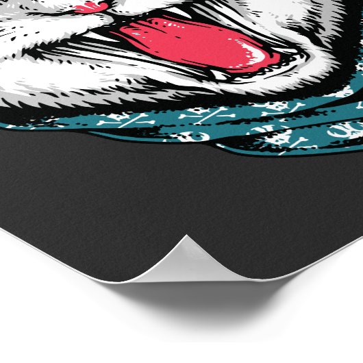 Rock Star Cat. Geboren op Roar Poster (Hoek)