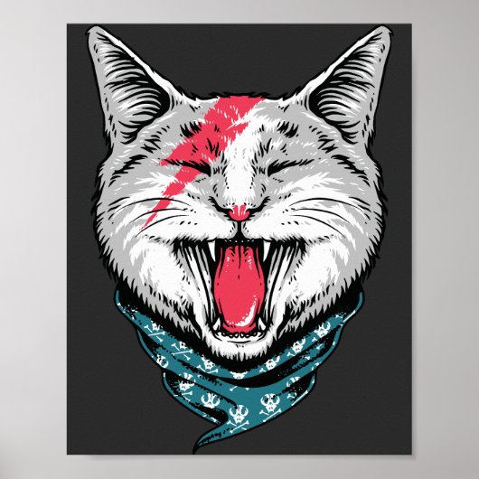 Rock Star Cat. Geboren op Roar Poster (Voorkant)