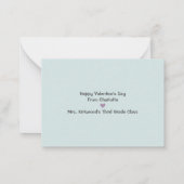 Rock Star Classroom Valentijnsdag Notitiekaartje (Achterkant)