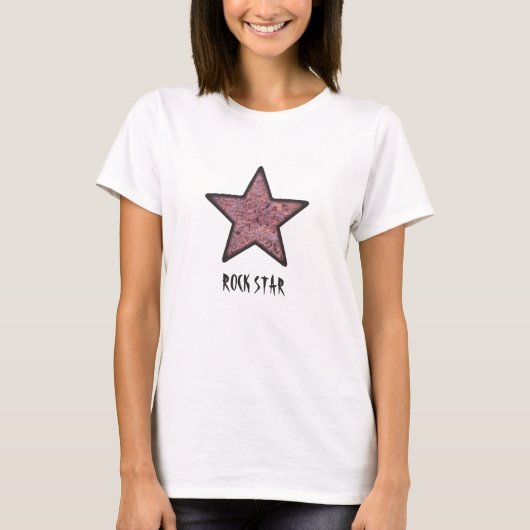 Rock Star Cool Rock textuur met aangepaste tekst T-shirt (Voorkant)