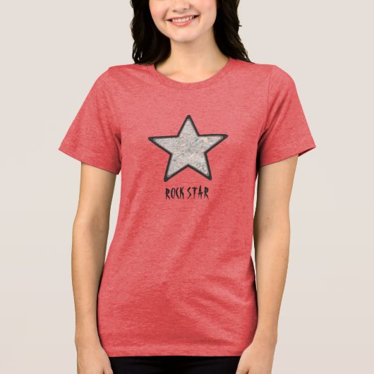 Rock Star Cool Rock textuur met aangepaste tekst Tri-Blend Shirt (Voorkant)