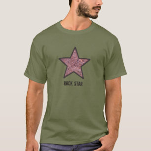 Rock Star Coole Steen Textuur met Aangepaste Tekst T-shirt
