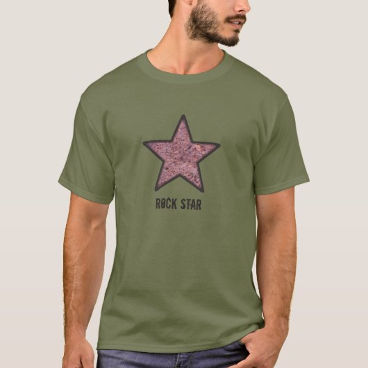 Rock Star Coole Steen Textuur met Aangepaste Tekst T-shirt (Voorkant)