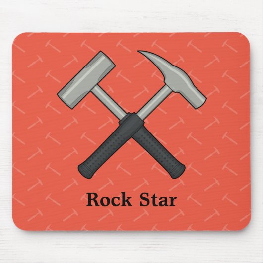 Rock Star! Crossed Geology Hammers Muismat (Voorkant)