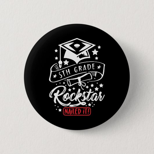 Rock Star, de vijfde klas, heeft het grappige eind Ronde Button 5,7 Cm (Voorkant)