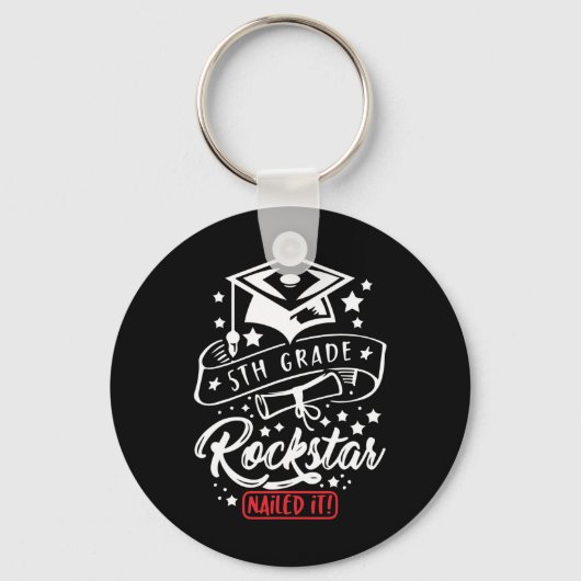 Rock Star, de vijfde klas, heeft het grappige eind Sleutelhanger (Voorkant)