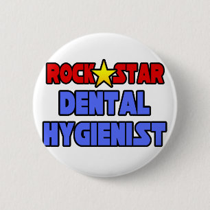 Rock Star Dental Hygienist Ronde Button 5,7 Cm