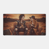“Rock star Desk Mat – Orange & Black Couple” (Voorkant)