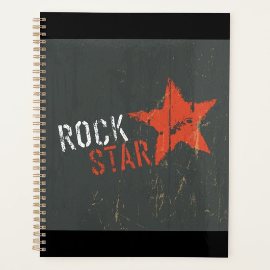 Rock Star Distressed Grunge Red Star Planner (Voorkant)