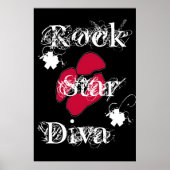 "Rock Star Diva in Black" Poster (Voorkant)