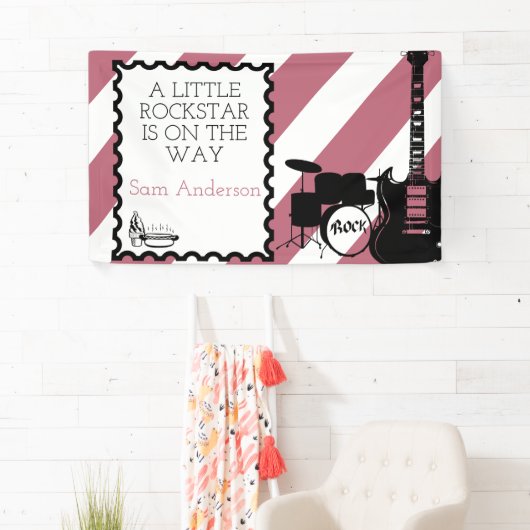 Rock Star Drum Set Rock-A-Dag Baby shower Spandoek (Insitu)