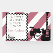 Rock Star Drum Set Rock-A-Dag Baby shower Spandoek (Horizontaal)