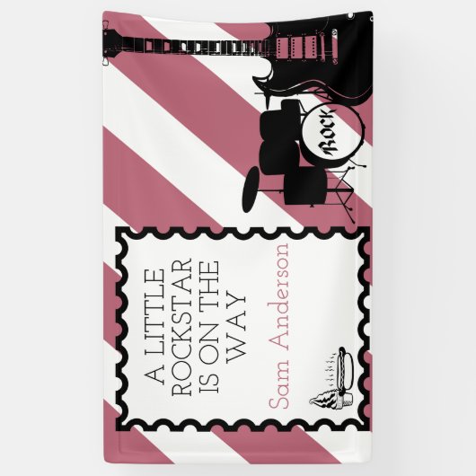 Rock Star Drum Set Rock-A-Dag Baby shower Spandoek (Verticaal)