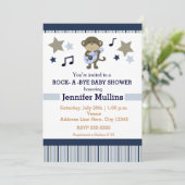Rock Star Feest Baby Shower Apen Uitnodiging (Staand voorkant)