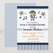 Rock Star Feest Baby Shower Apen Uitnodiging (Voorkant / Achterkant)