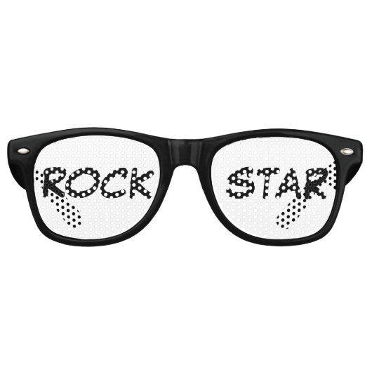 "Rock Star" feesttinten Retro Zonnebril (Voorkant)