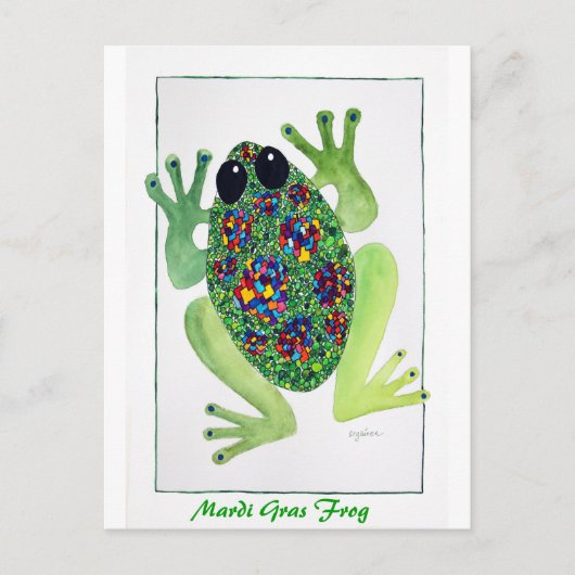 Rock Star Frog Briefkaart (Voorkant)