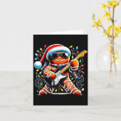 Rock Star Gingerbread Christmas Guitar Lights Men  Kaart (Gele Bloem)