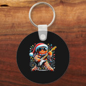 Rock Star Gingerbread Christmas Guitar Lights Men  Sleutelhanger (Voorkant)