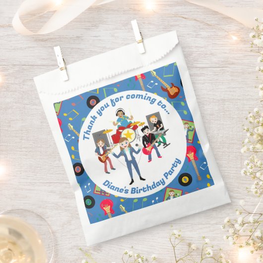 Rock Star Girl Band Verjaardagsfeest Bedankzakje (Geknipt)