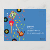 Rock Star Girl Band Verjaardagsfeest Briefkaart (Achterkant)