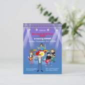 Rock Star Girl Band Verjaardagsfeest Briefkaart (Staand voorkant)