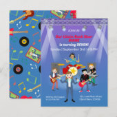 Rock Star Girl Band Verjaardagsfeest Briefkaart (Voorkant / Achterkant)