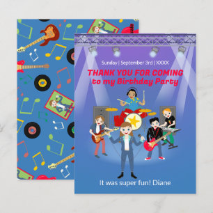 Rock Star Girl Band Verjaardagsfeest Briefkaart