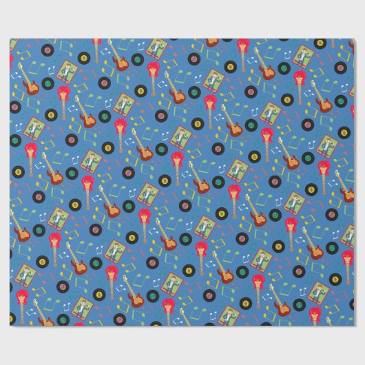 Rock Star Girl Band Verjaardagsfeest Cadeaupapier (Vlak)