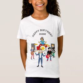Rock Star Girl Band Verjaardagsfeest T-shirt