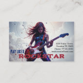 Rock Star gitaar instructeur Visitekaartje (Achterkant)