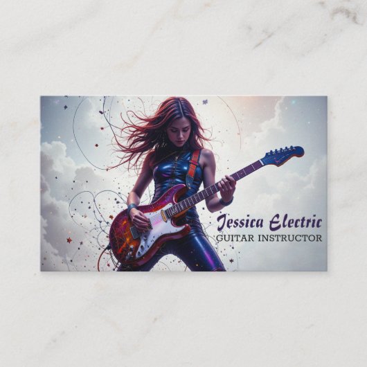 Rock Star gitaar instructeur Visitekaartje (Voorkant)