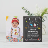 Rock Star Gitaar Verjaardag Uitnodiging Music Boy (Staand voorkant)