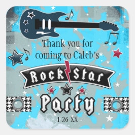 Rock Star Gitaar Verjaardagsfeest Favor Stickers