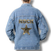 Rock Star Gold Letters Blauw Denim Jacket