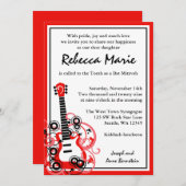 Rock Star Guitar Bat Mitzvah Red en Black Kaart (Voorkant / Achterkant)