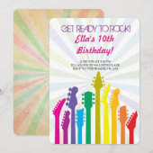 Rock Star Guitar Birthday Party Kaart (Voorkant / Achterkant)
